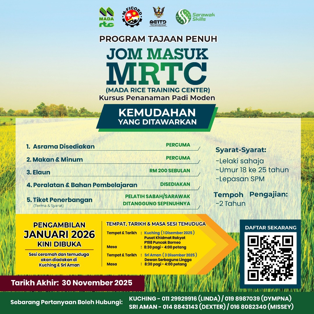 PROGRAM JOM MASUK MADA RICE TRAINING CENTER (MRTC), SIJIL KEMAHIRAN MALAYSIA (SKM)