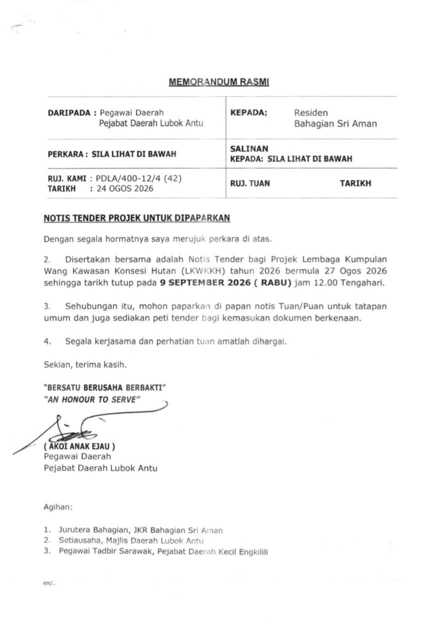 Notis Tender Projek