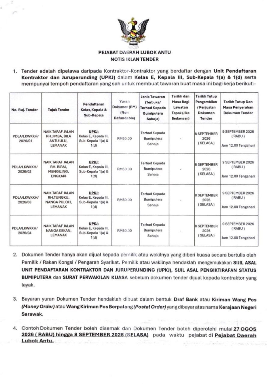 Notis Iklan Tender
