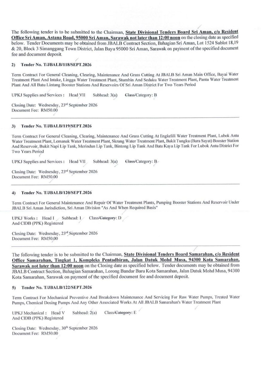 NOTIS TENDER