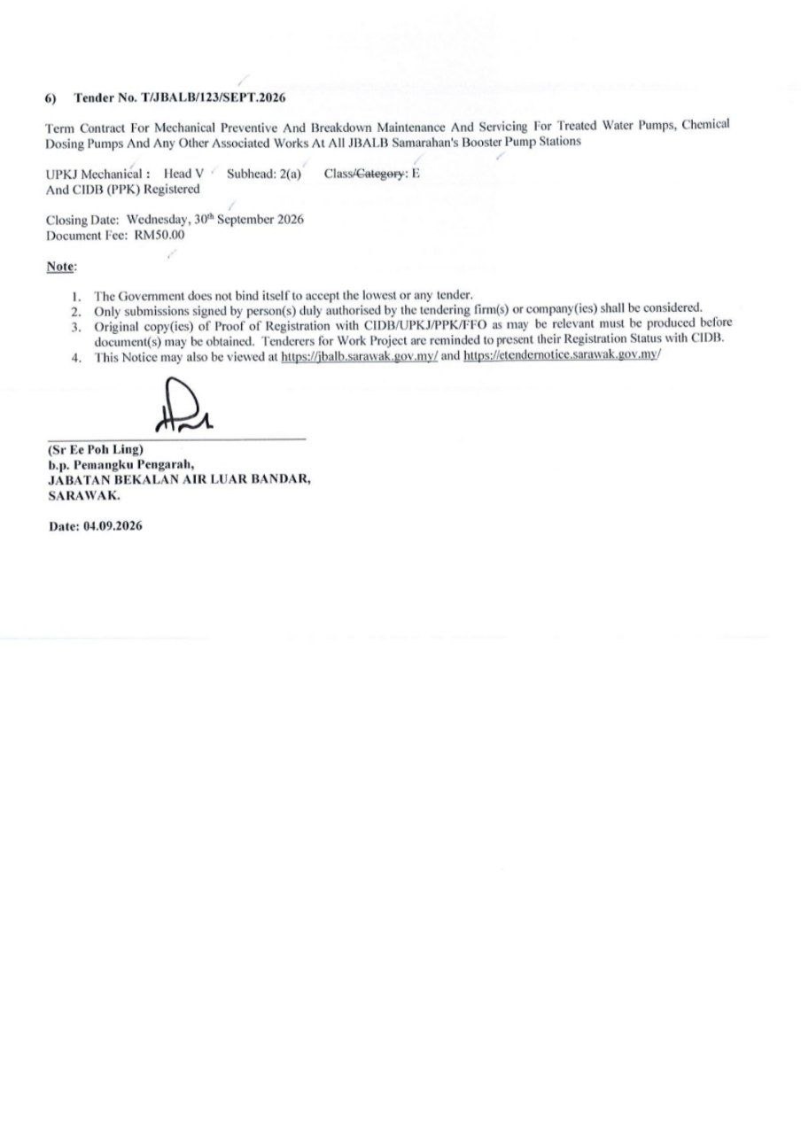 NOTIS TENDER