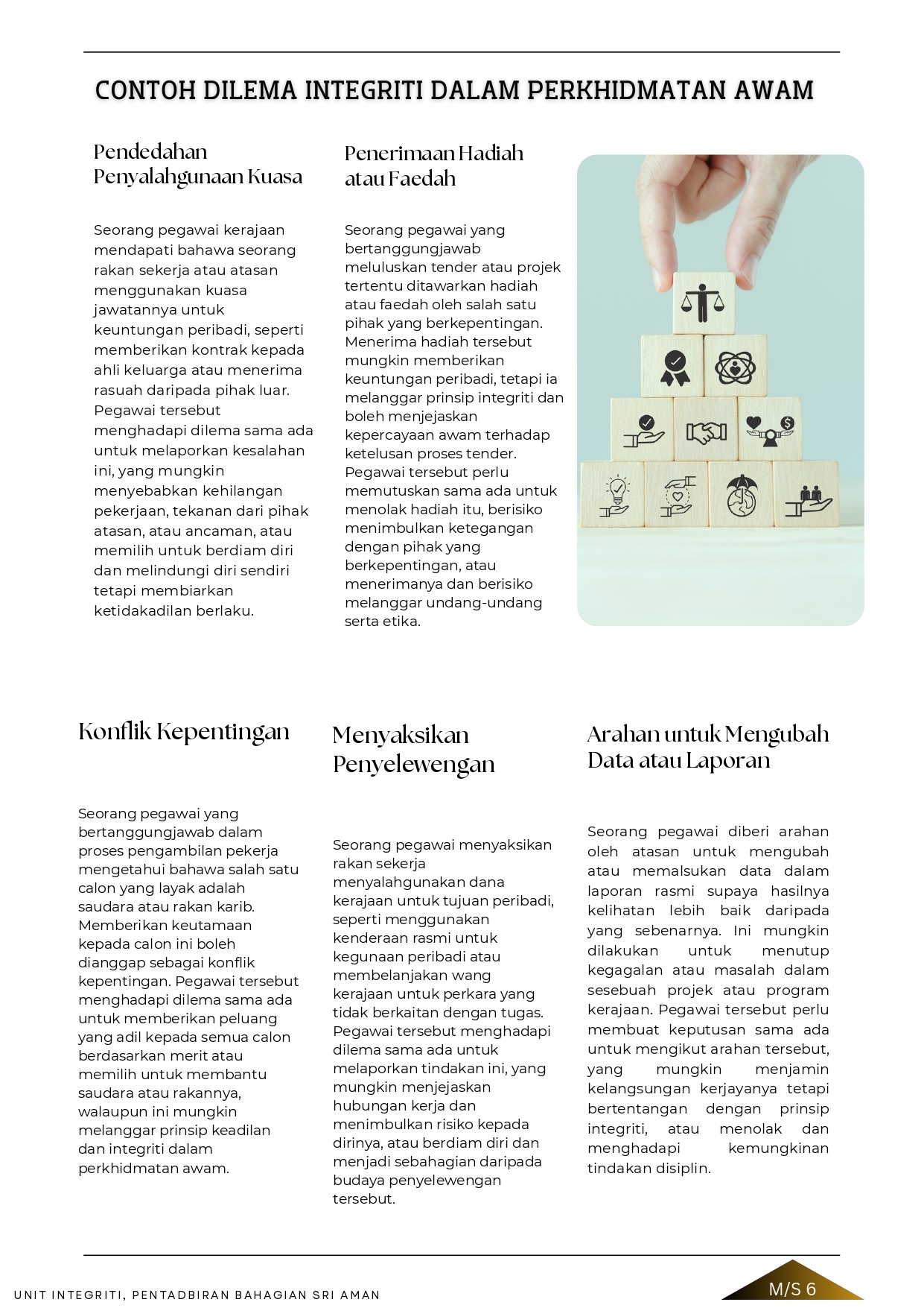 Contoh Dilema Integriti Dalam Perkhidmatan Awam